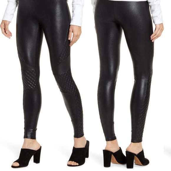 SPANX Quilted Faux Moto Legging Black Small - Picture 3 of 5